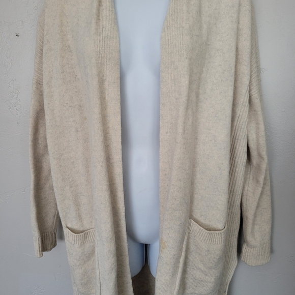 Vince Women's Small Beige Duster Cardigan Sweater Cashmere Wool Blend Pockets - Picture 2 of 12